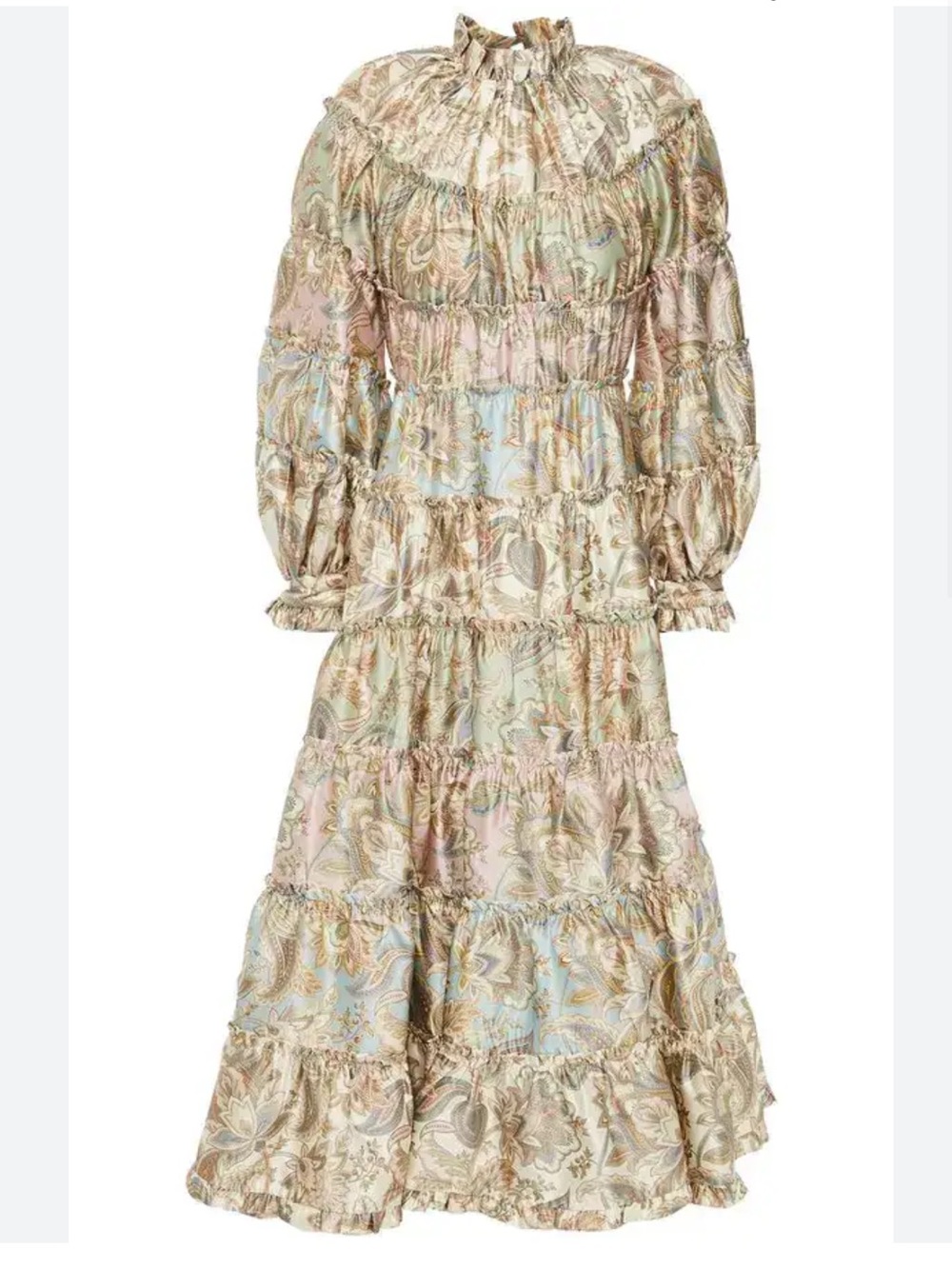 Zimmermann Pastel Paisley Tiered Midi Dress